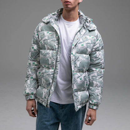 MONEYBAG PUFFER JACKET (OLIVE)