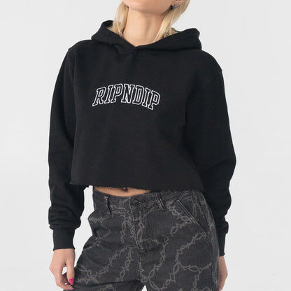 TEAM SPIRIT CROPPED HOODIE (BLACK)