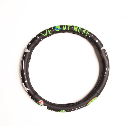 We Out Here Steering Wheel Cover (Black)
