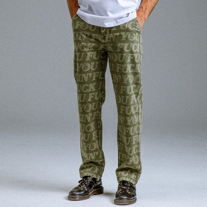 F.U.F.F  WASHED DENIM PANTS