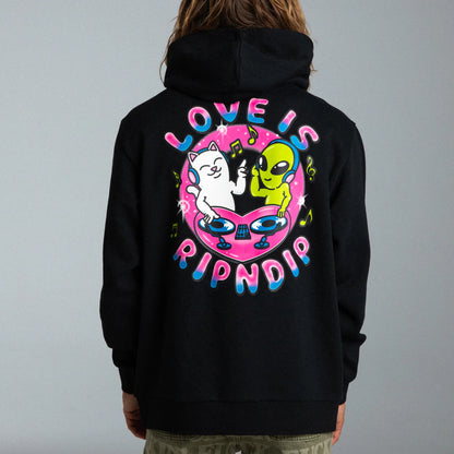 LOVE IS RIPNDIP HOODIE (BLACK)