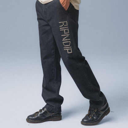 ROCKSTAR DISTRESSED DENIM PANTS (BLACK)